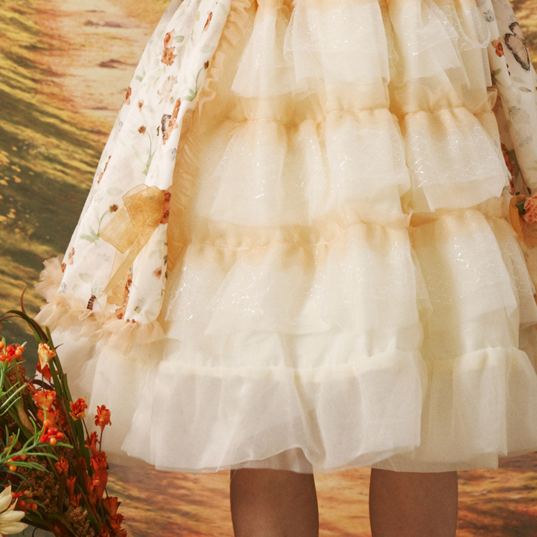 Kate Automne Halloween Floral Jaune Blanc Robe Enfant Pour la Photographie - Kate Backdrop FR
