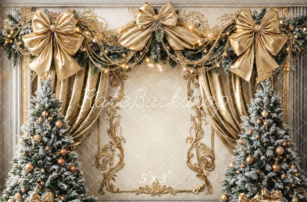 Kate Sapins de Noël Mur Rétro Doré Toile de fond conçue par Emetselch