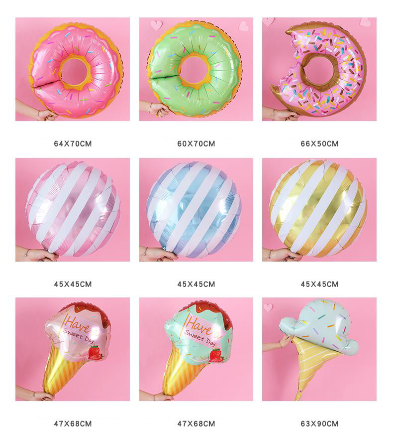 Kate Donut Bonbons Glace Ensemble d'accessoires gonflables 14 pièces - Kate Backdrop FR