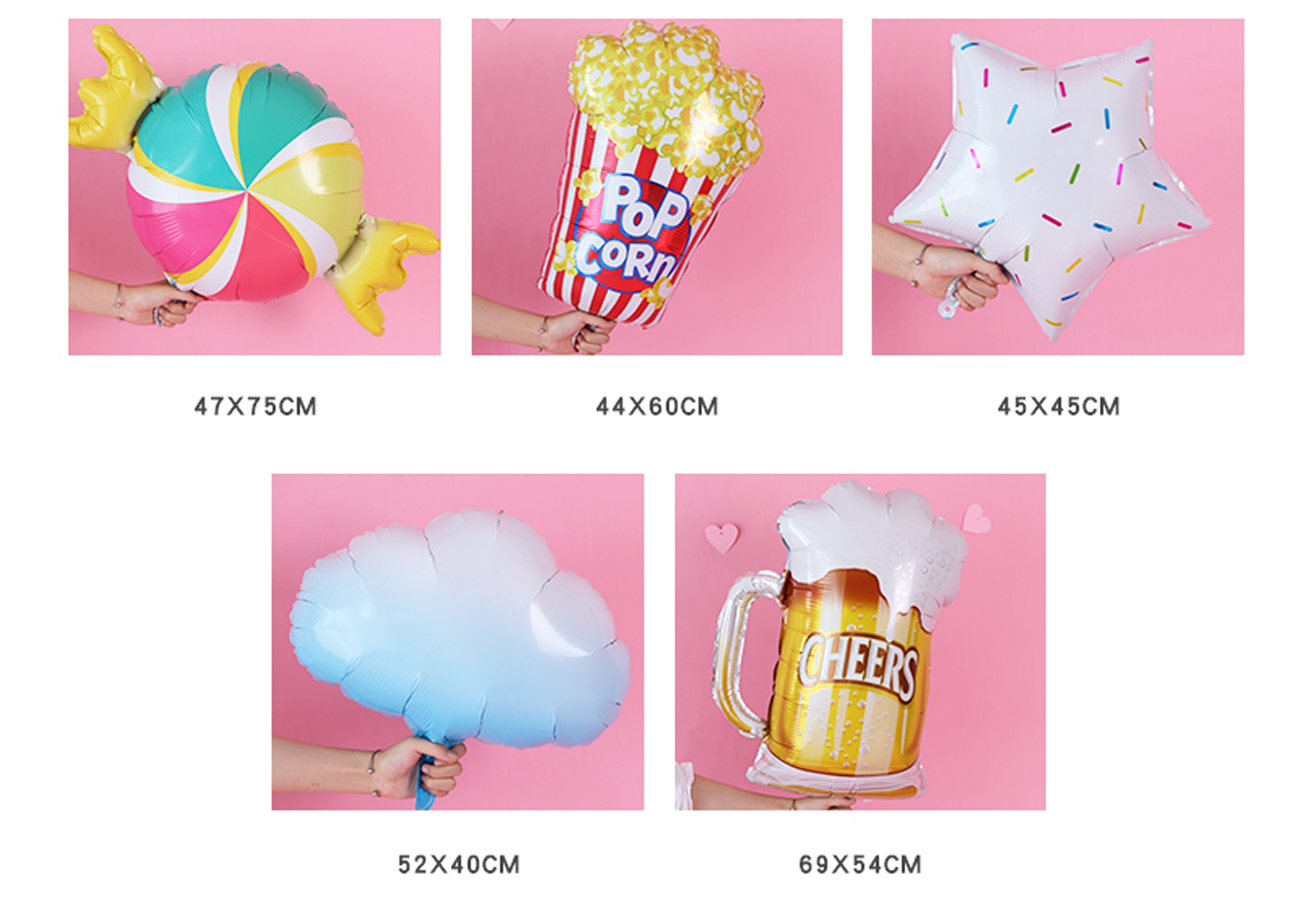 Kate Donut Bonbons Glace Ensemble d'accessoires gonflables 14 pièces - Kate Backdrop FR