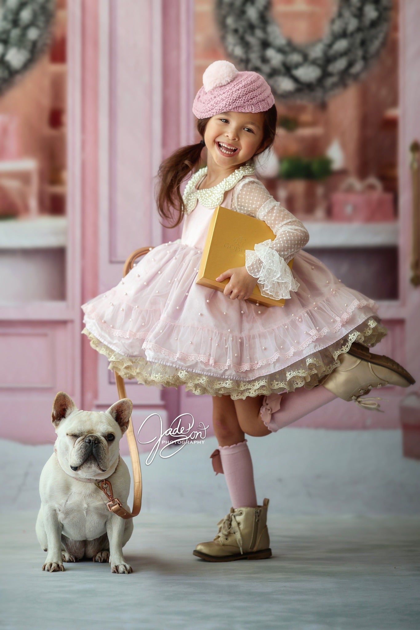 Kate Noël Boutique Rose Porte Toile de fond Conçu par Chain Photographie - Kate Backdrop FR