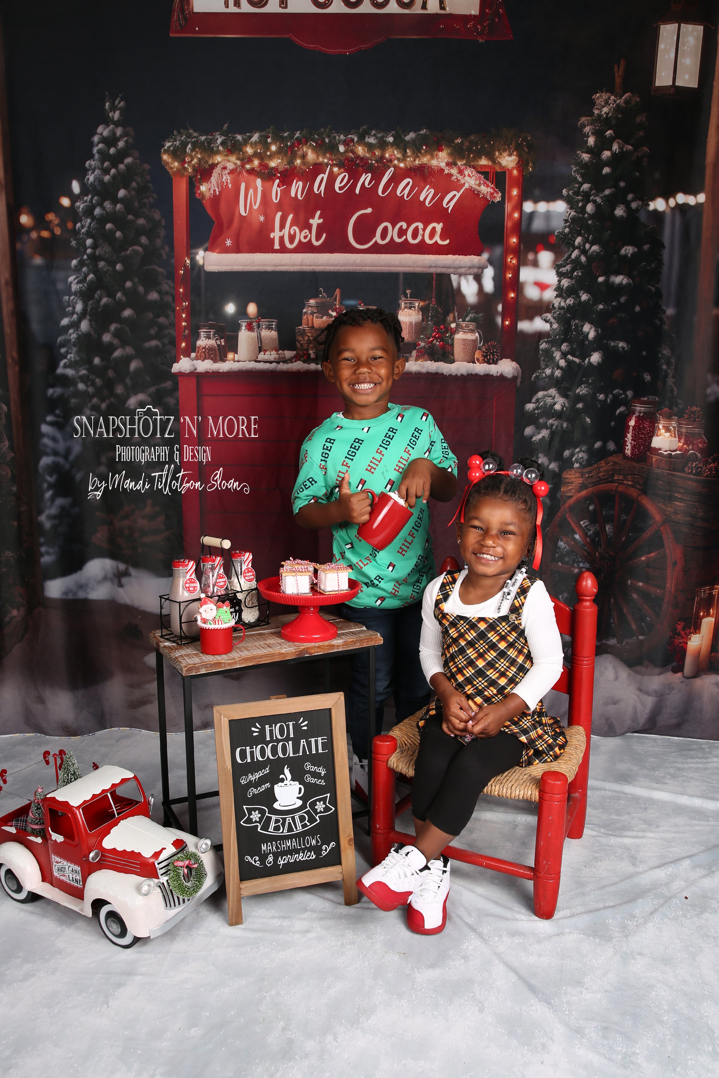 Kate Noël Chocolat chaud Rouge Nuit Toile de fond pour la photographie - Kate Backdrop FR