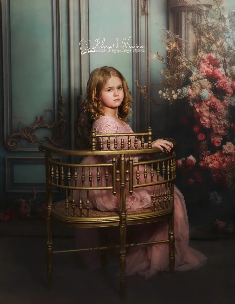 Kate Porte bleue Arche florale Rose Toile de fond conçue par Emetselch - Kate Backdrop FR