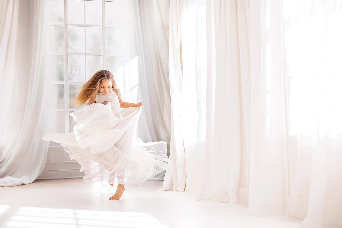 Kate Printemps Blanc Rideaux Fenêtre Chambre Toile de fond conçue par Chain Photographie - Kate Backdrop FR