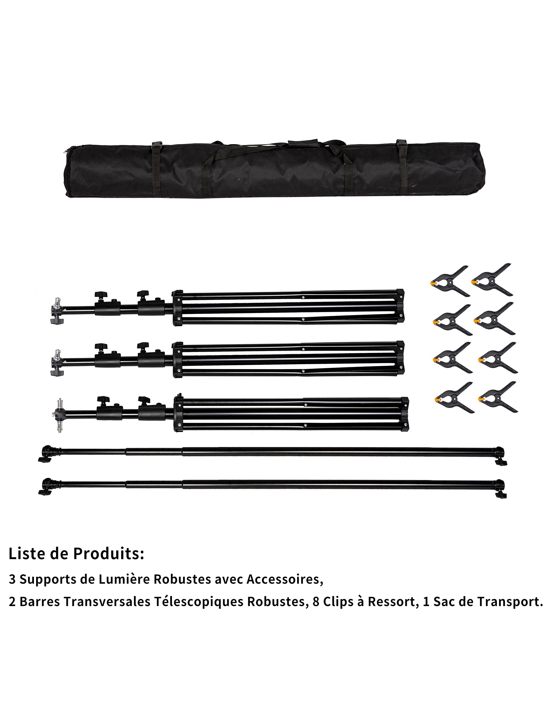 Kate 20x10pi(6x3m) Cadre de support pour Ensemble de chambre (y compris 8 clips + une mallette de transport) - Kate Backdrop FR