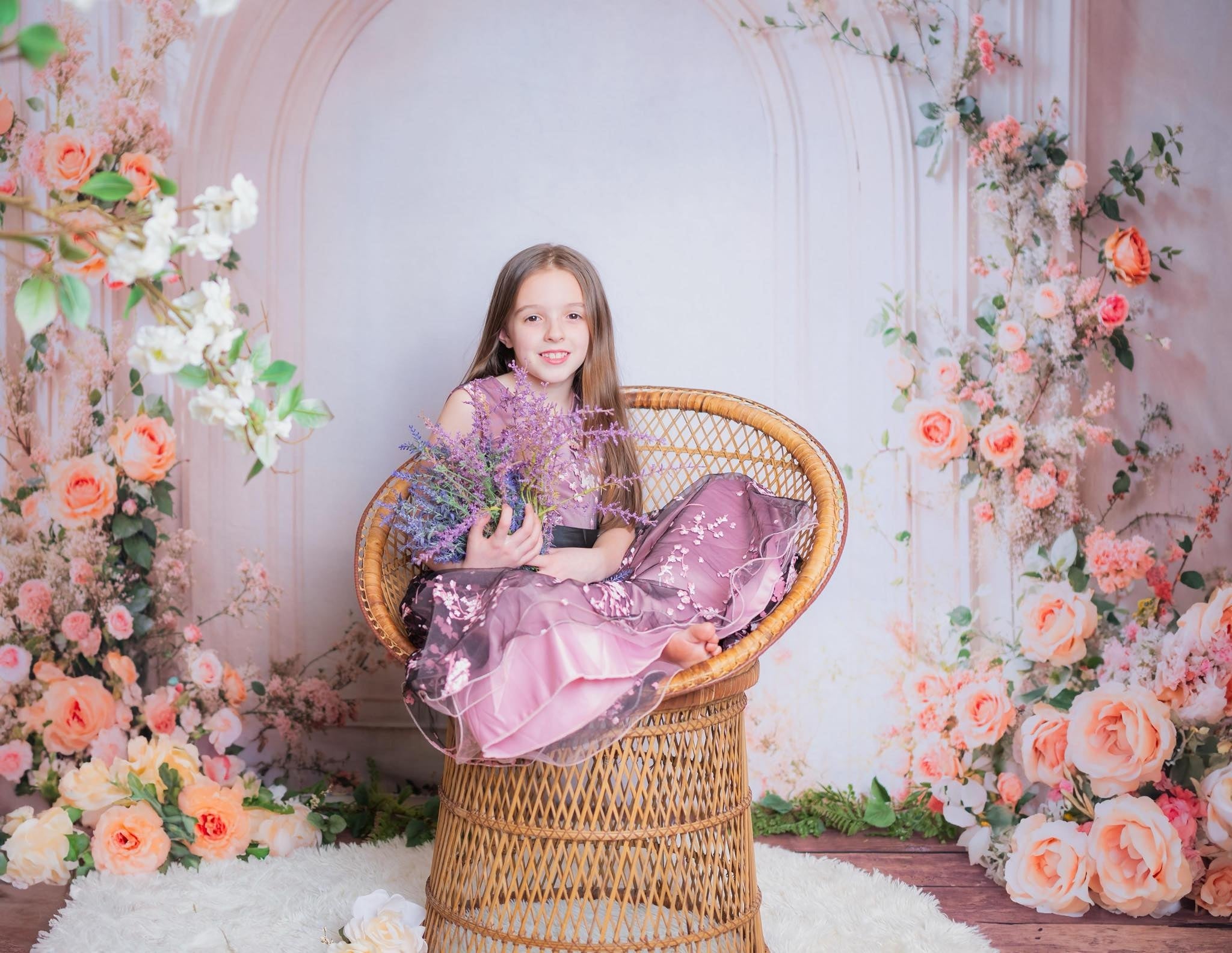 Kate Printemps Mariage Fleurs Blanc Arche Mur Toile de fond conçue par Emetselch - Kate Backdrop FR