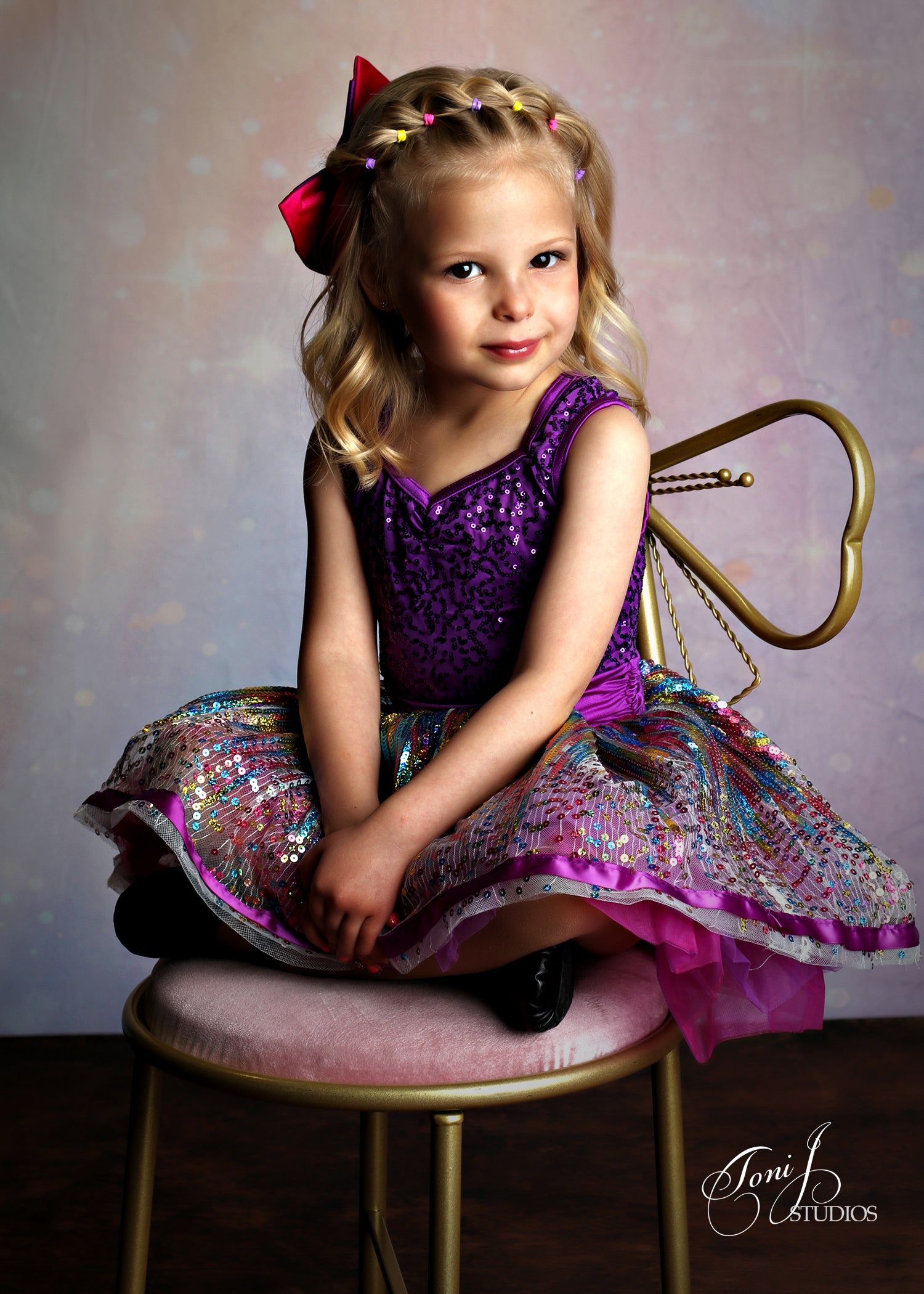 Kate Bokeh Violet Paillettes Doré Fête Toile de fond conçue par GQ - Kate Backdrop FR