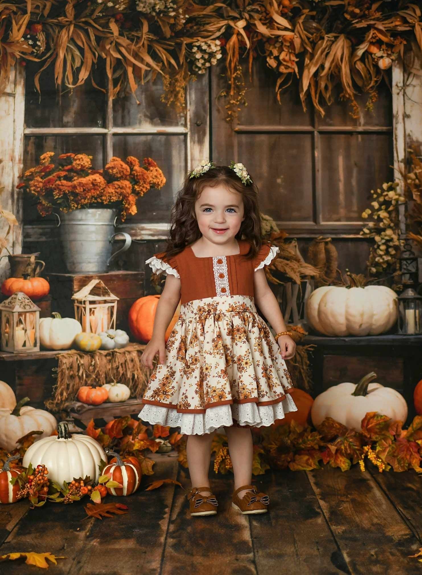 Kate Automne Grange en Bois Citrouille Toile de fond conçue par Emetselch - Kate Backdrop FR