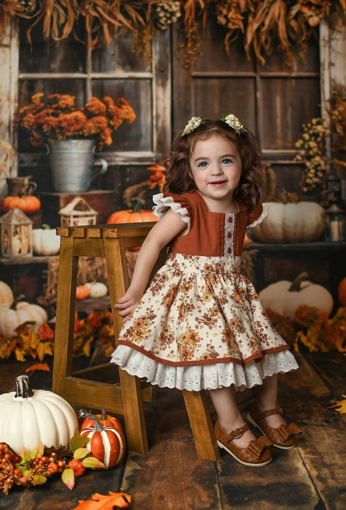 Kate Automne Grange en Bois Citrouille Toile de fond conçue par Emetselch - Kate Backdrop FR