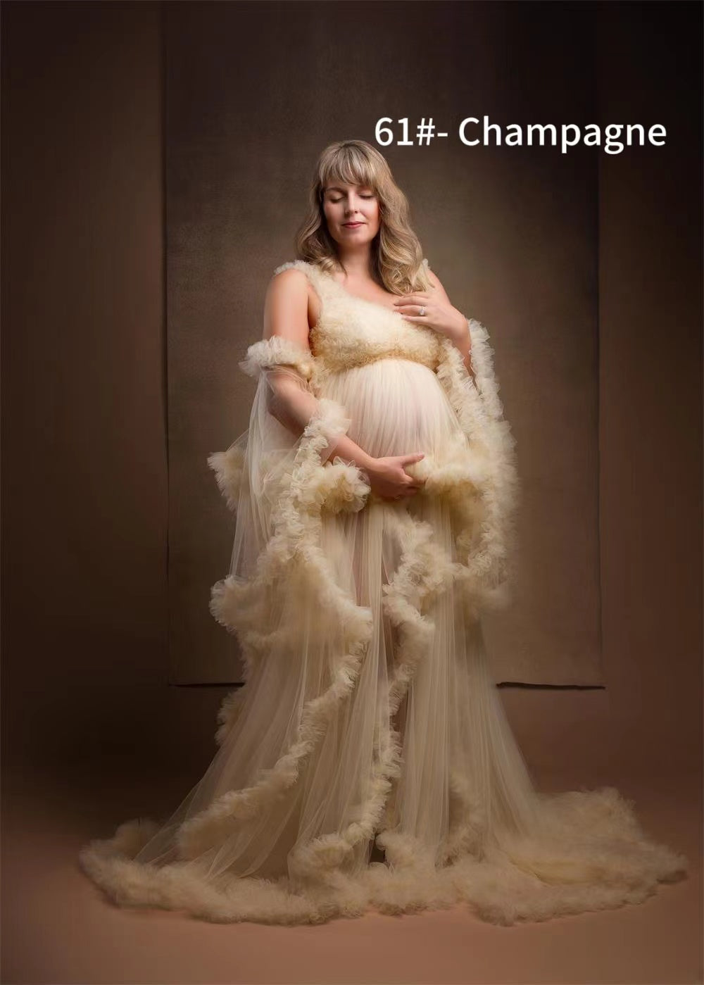 Offres Éclair #1 Kate Asymétrique Sans manches Maille Maternité Robe pour Séance Photo - Kate Backdrop FR