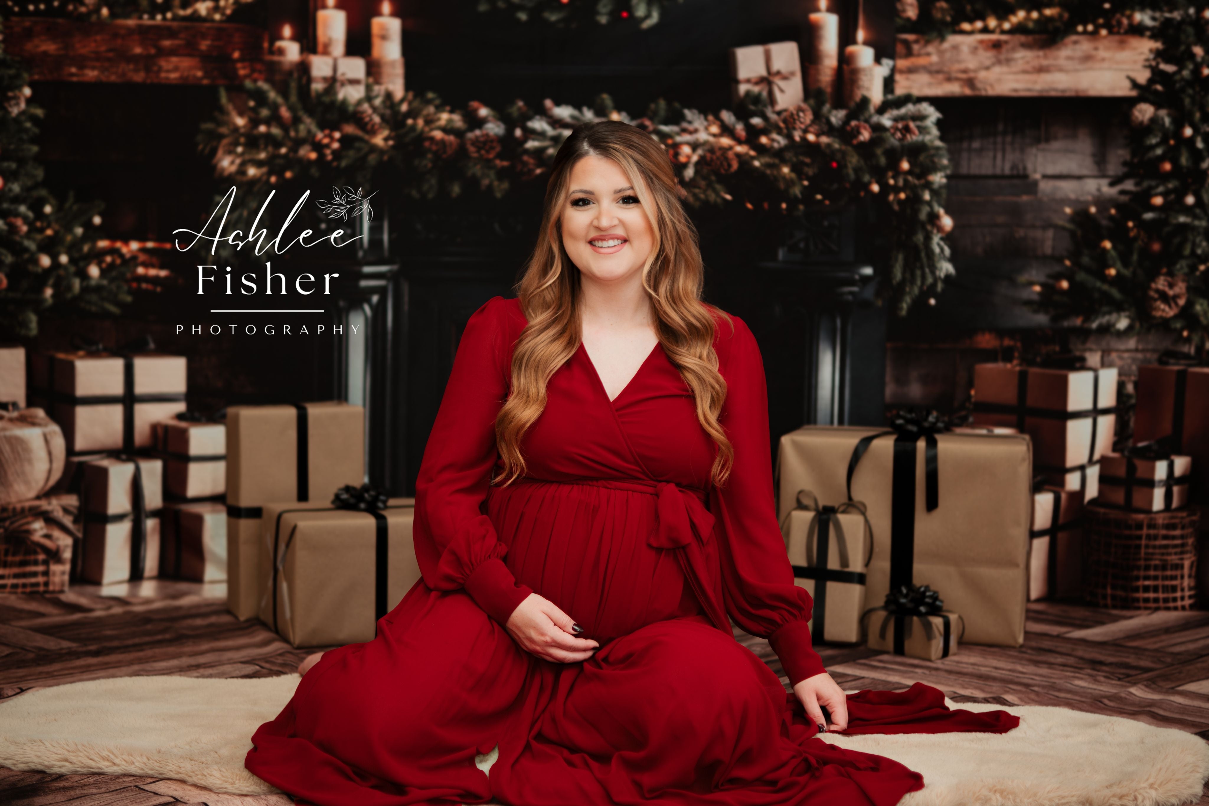 Kate Noël Moderne Cheminée Noir Mur en bois Toile de fond+Brun Bois à chevrons Texture Sol Toile de fond - Kate Backdrop FR