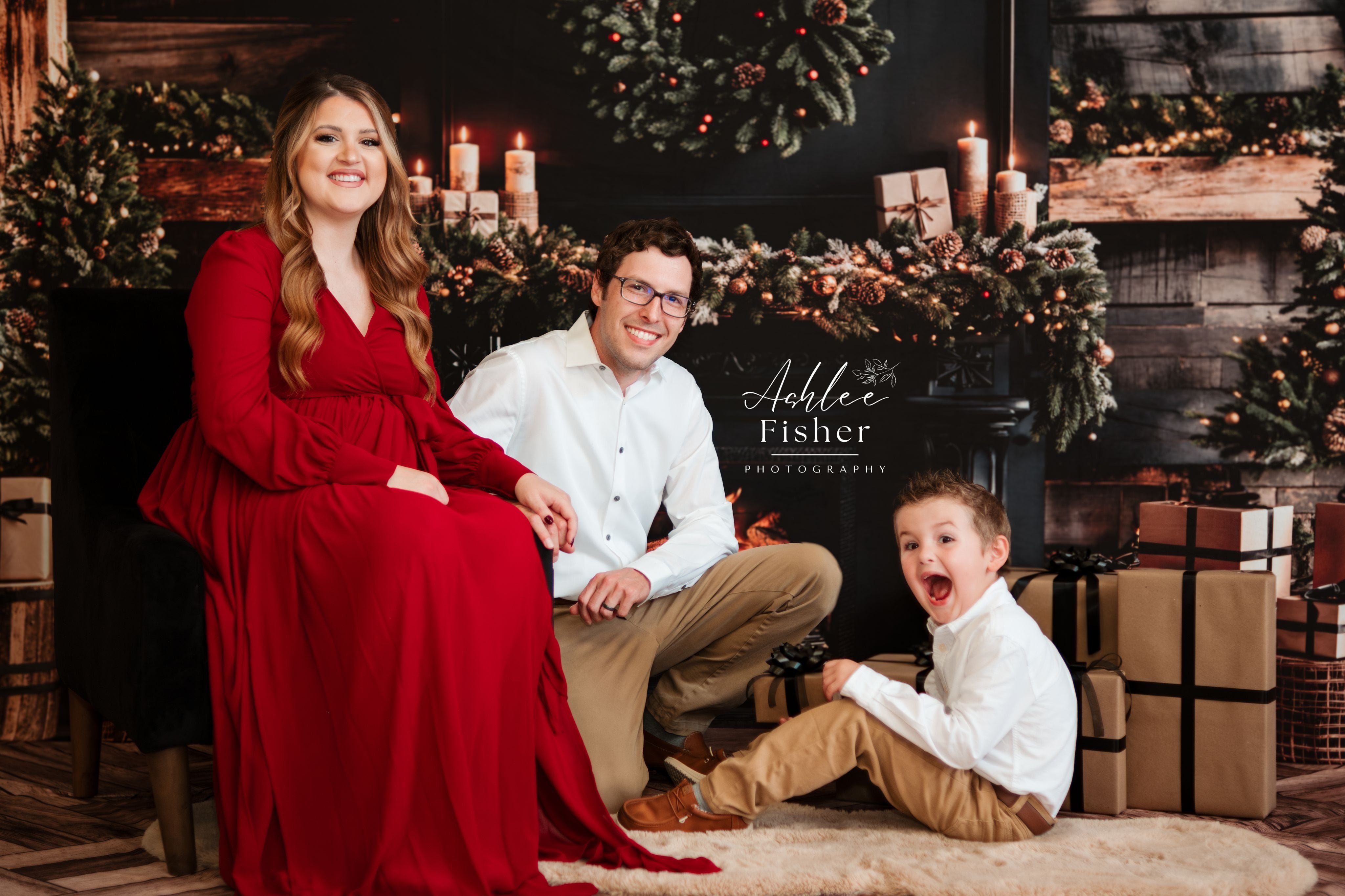 Kate Noël Moderne Cheminée Noir Mur en bois Toile de fond+Brun Bois à chevrons Texture Sol Toile de fond - Kate Backdrop FR