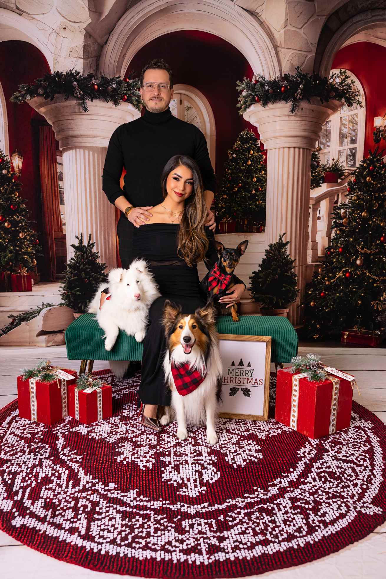 Kate Sapins de Noël Escalier Colonnes Toile de fond conçue par Emetselch