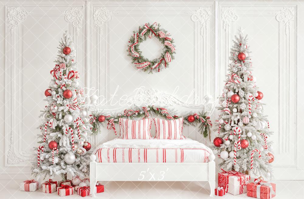 Kate Noël Sapin Lit Cadeaux Blanc Toile de fond conçue par Emetselch - Kate Backdrop FR