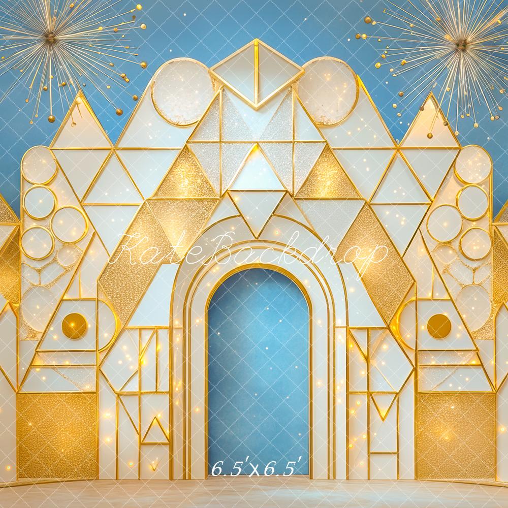 Kate Château Princesse Arche Or Bleu Toile de fond conçue par Mini MakeBelieve