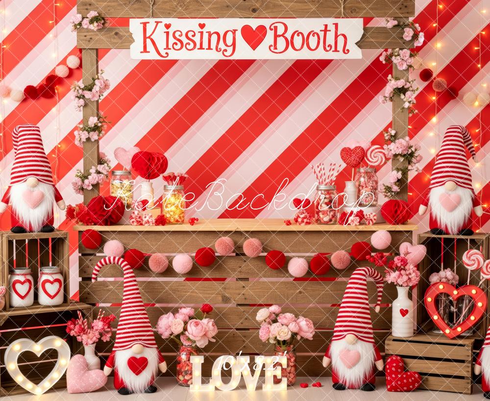 Kate Saint Valentin Kissing Booth Lutins Toile de fond conçue par Patty Roberts - Kate Backdrop FR