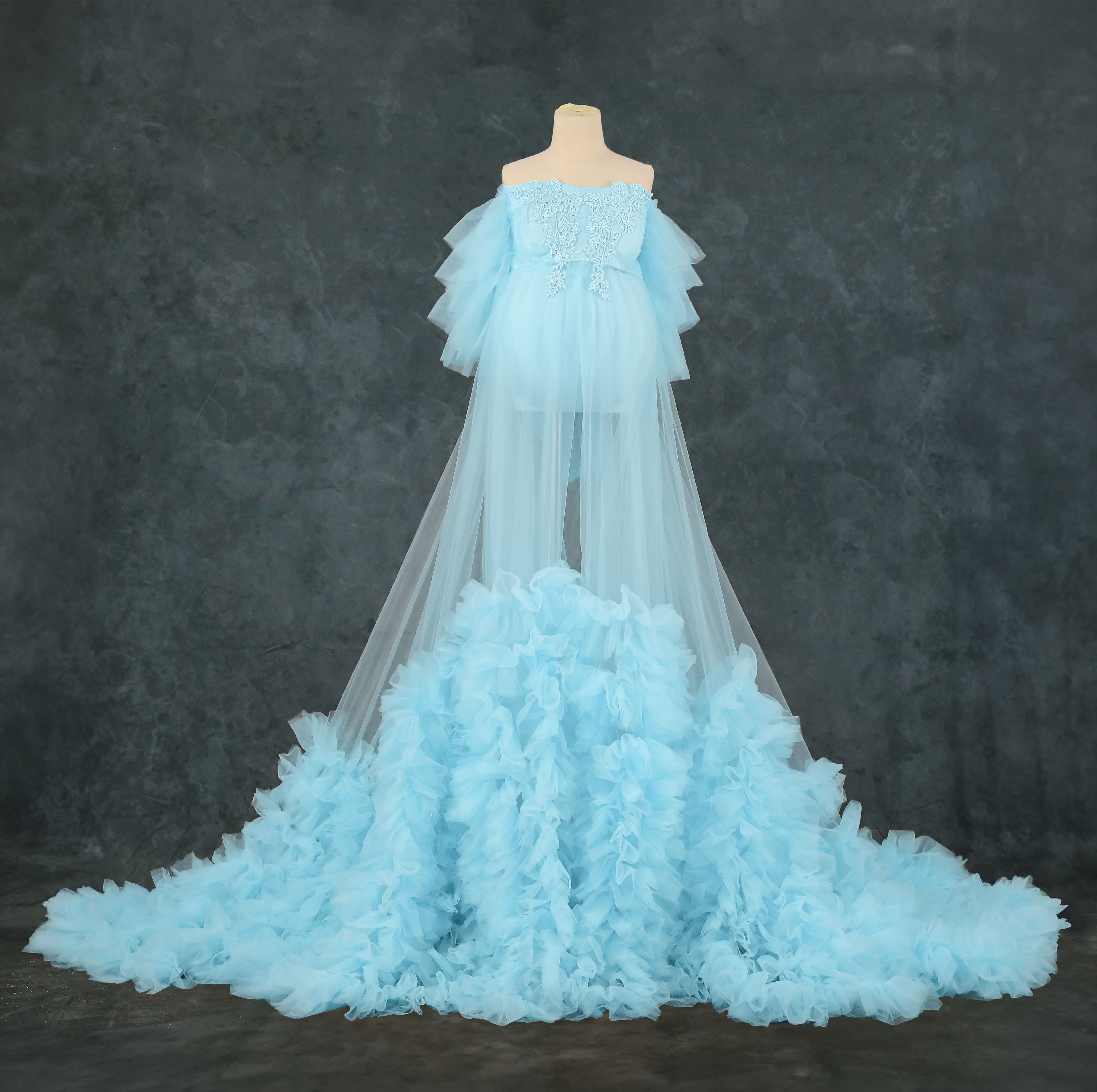 Kate Sans bretelles Maille Longue Robe de Grossesse pour Séance Photo - Kate Backdrop FR