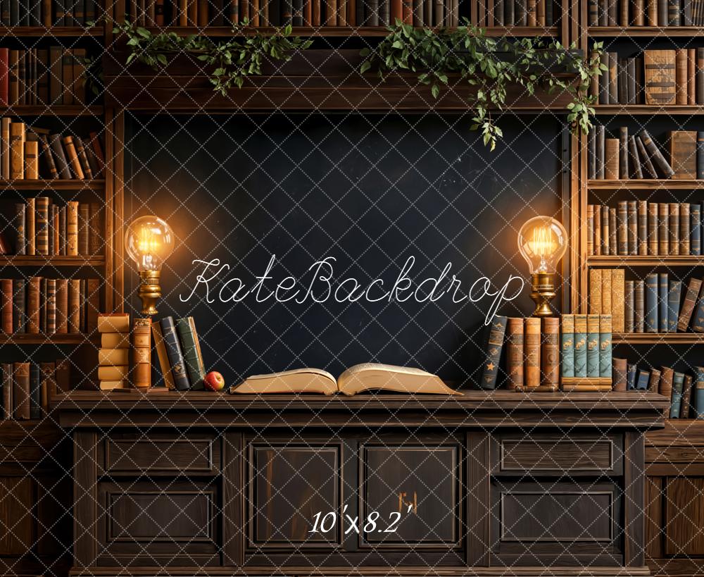Kate Bibliothèque Livres Scolaire Lumière Toile de fond conçue par Emetselch - Kate Backdrop FR