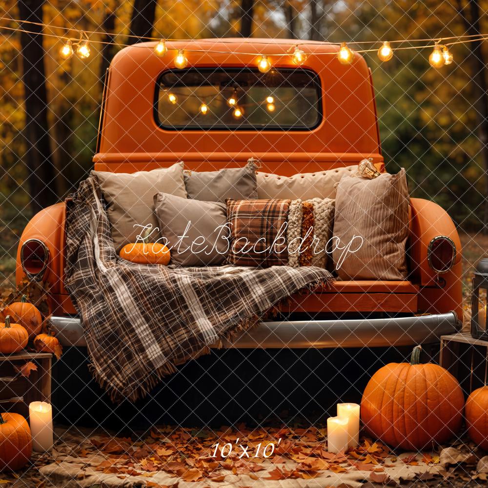 Kate Automne Camion Citrouilles Forêt Toile de fond conçue par Emetselch - Kate Backdrop FR
