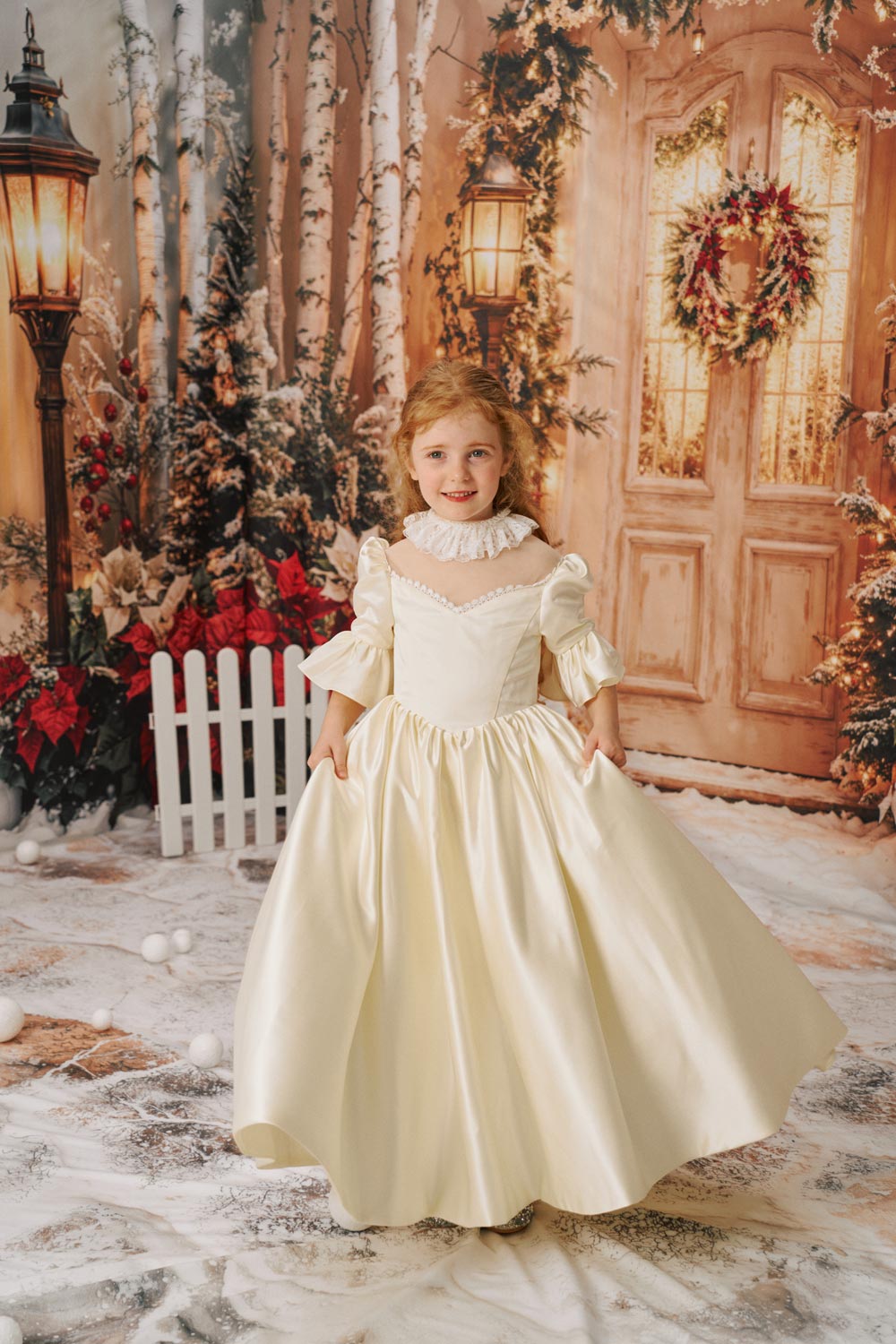 Kate Noël Porte Lumière Fleurs Neige Arbres Ensemble de chambre - Kate Backdrop FR