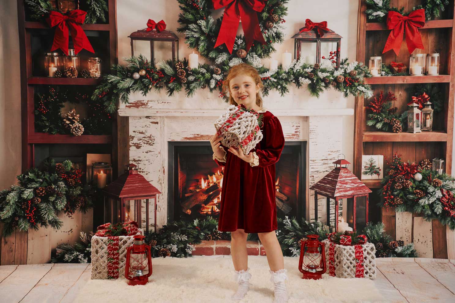 Kate Noël Bougies Cheminée Armoire Toile de fond conçue par Emetselch - Kate Backdrop FR