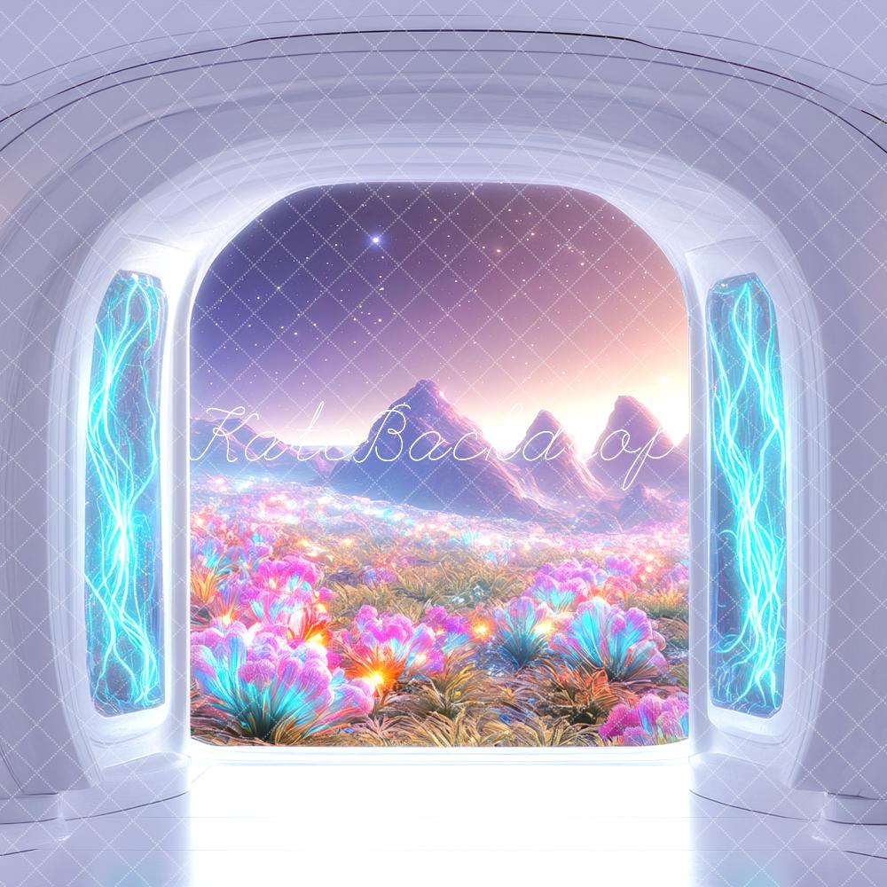 Kate Futuriste Porte Fleurs Lumineuses Toile de fond conçue par Mini MakeBelieve - Kate Backdrop FR