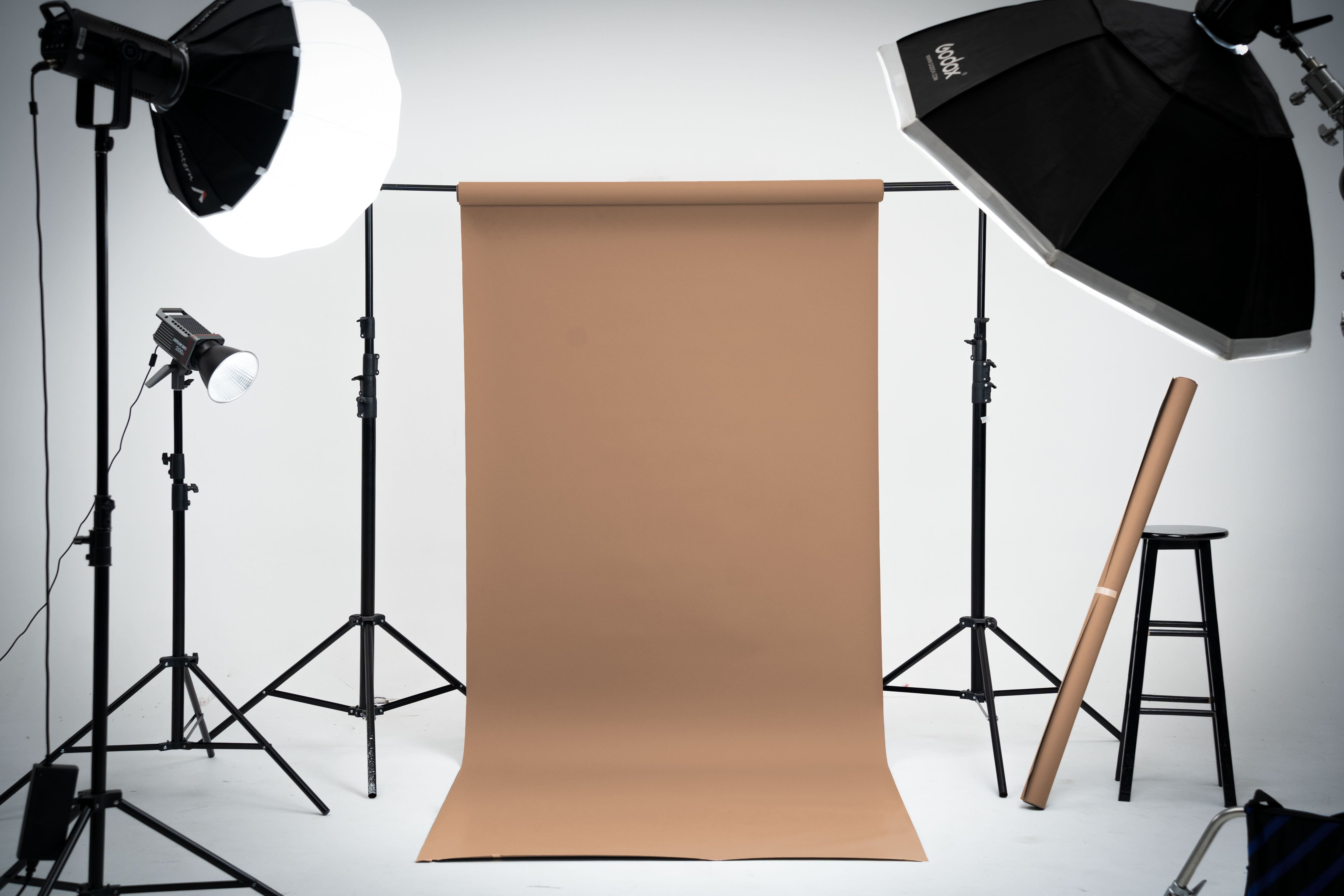 Kate Beige foncé Fond de Papier Sans Couture pour la photographie - Kate Backdrop FR