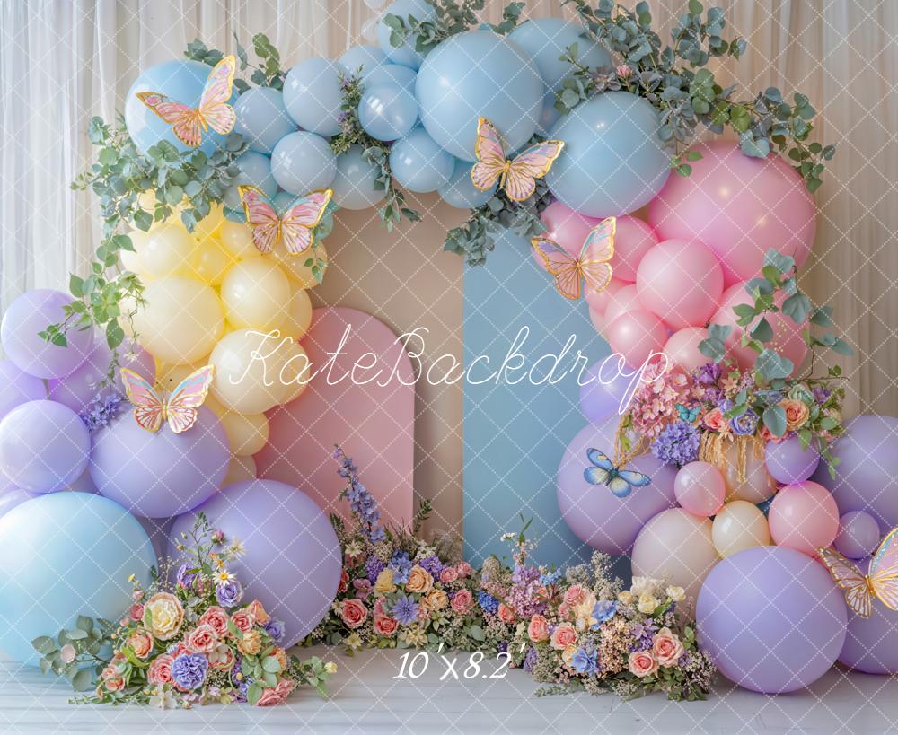 Kate Arc Ballons Fleurs Papillons Toile de fond en Polar conçue par Emetselch