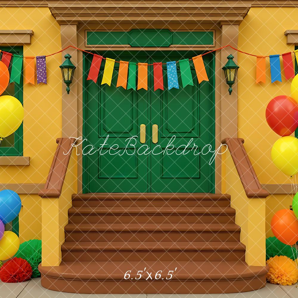 Kate Scolaire École Ballons Coloré Toile de fond conçue par Mini MakeBelieve