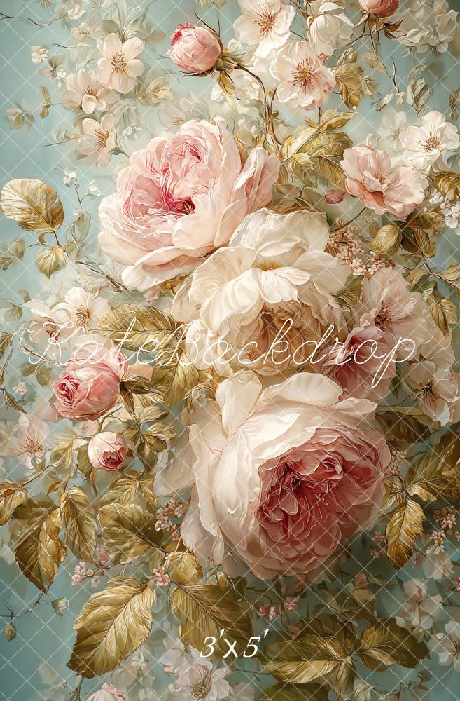 Kate Floral Roses Portrait Élégant Toile de fond conçue par Emetselch