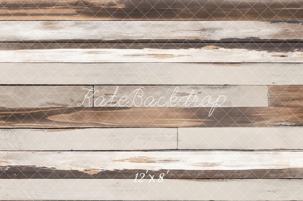 Kate Bois Vieilli Beige Brun Sol Toile de fond en Laine conçue par Emetselch