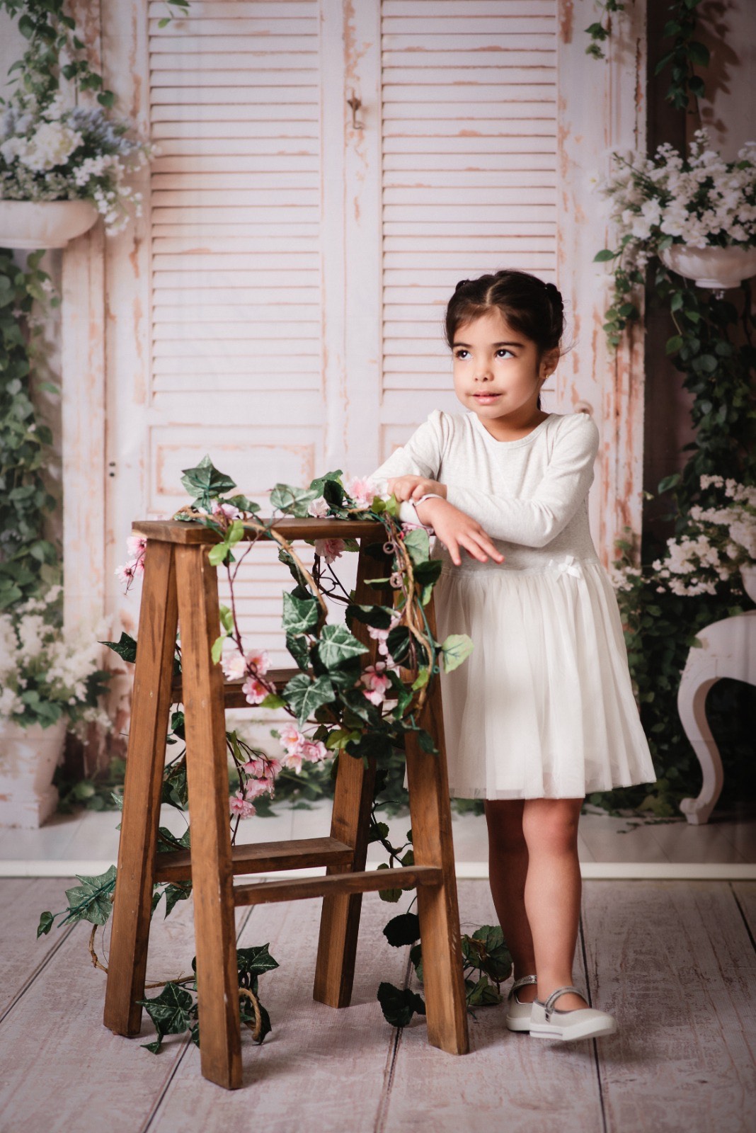 Kate Printemps Mur Blanc Plantes vertes Toile de fond conçue par Emetselch - Kate Backdrop FR