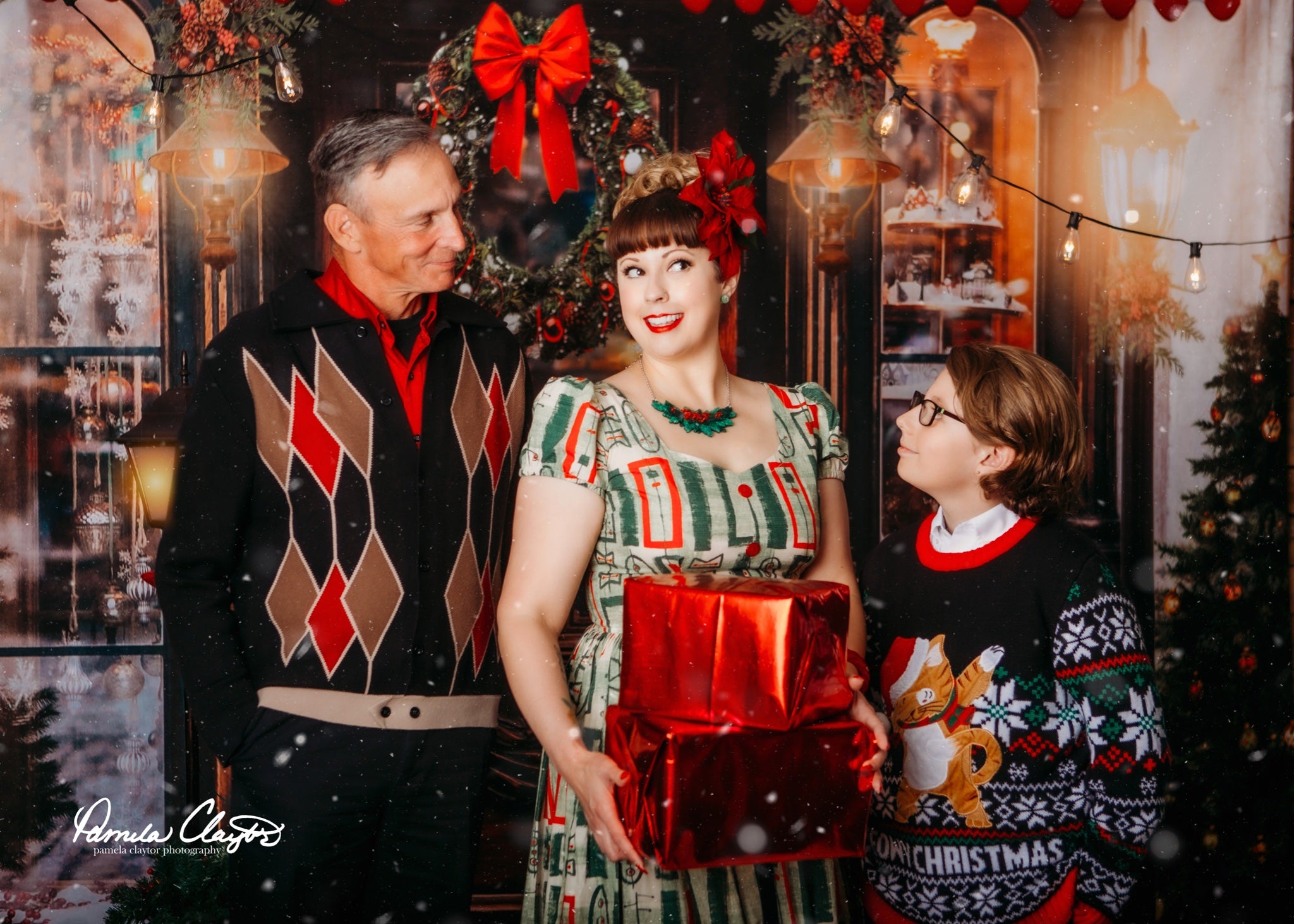 Kate Rétro Noël Centre-ville Magasin Toile de fond pour la photographie - Kate Backdrop FR