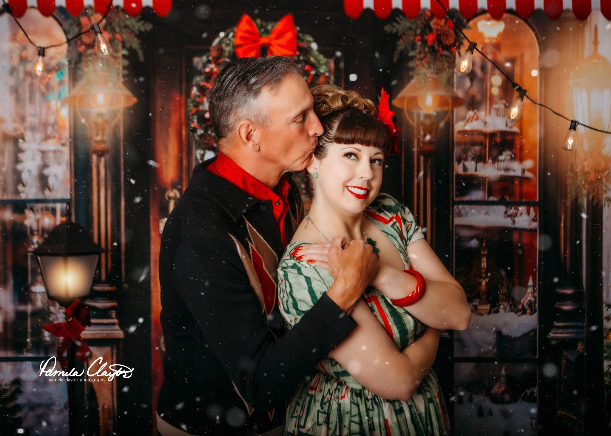 Kate Rétro Noël Centre-ville Magasin Toile de fond pour la photographie - Kate Backdrop FR