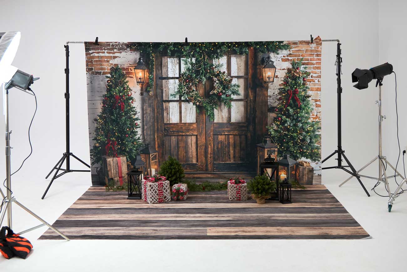 Kate Sapin de Noël Lanterne Porte en Bois Kit Photo - Kate Backdrop FR