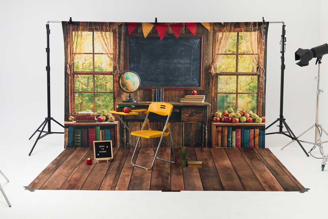 Kate Scolaire Tableau noir Fenêtre Globe Kit Photo - Kate Backdrop FR