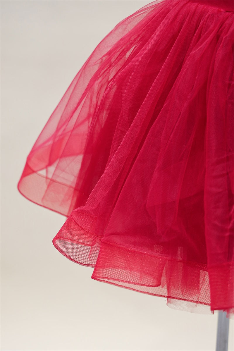 Kate Printemps/Été Saint-Valentin Rouge Maille Robe Enfant Pour la Photographie - Kate Backdrop FR