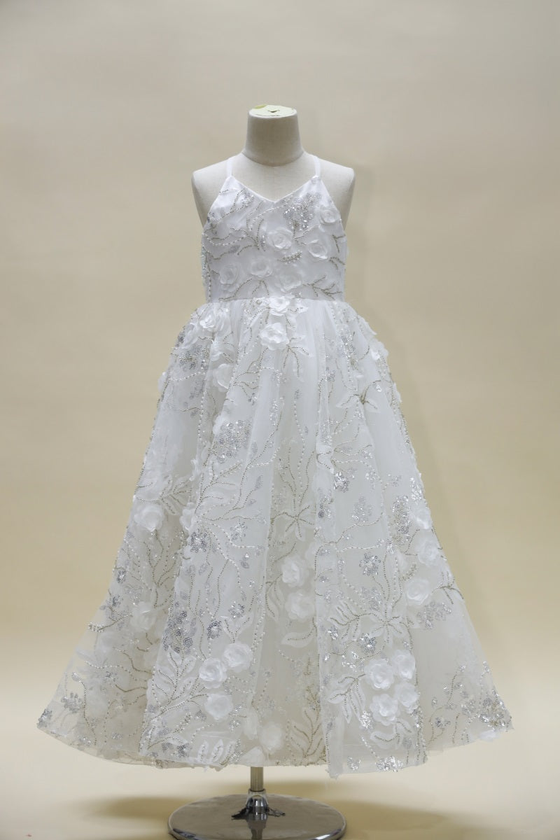 Kate Printemps/Été Blanc Robe de soirée Enfant Pour la Photographie - Kate Backdrop FR