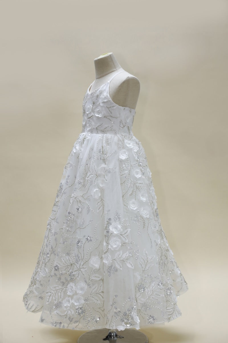 Kate Printemps/Été Blanc Robe de soirée Enfant Pour la Photographie - Kate Backdrop FR