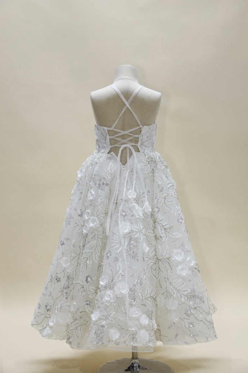 Kate Printemps/Été Blanc Robe de soirée Enfant Pour la Photographie - Kate Backdrop FR