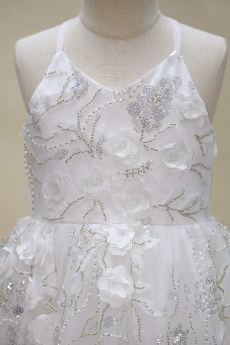 Kate Printemps/Été Blanc Robe de soirée Enfant Pour la Photographie - Kate Backdrop FR