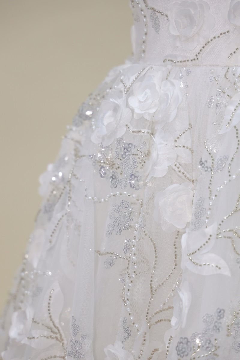 Kate Printemps/Été Blanc Robe de soirée Enfant Pour la Photographie - Kate Backdrop FR