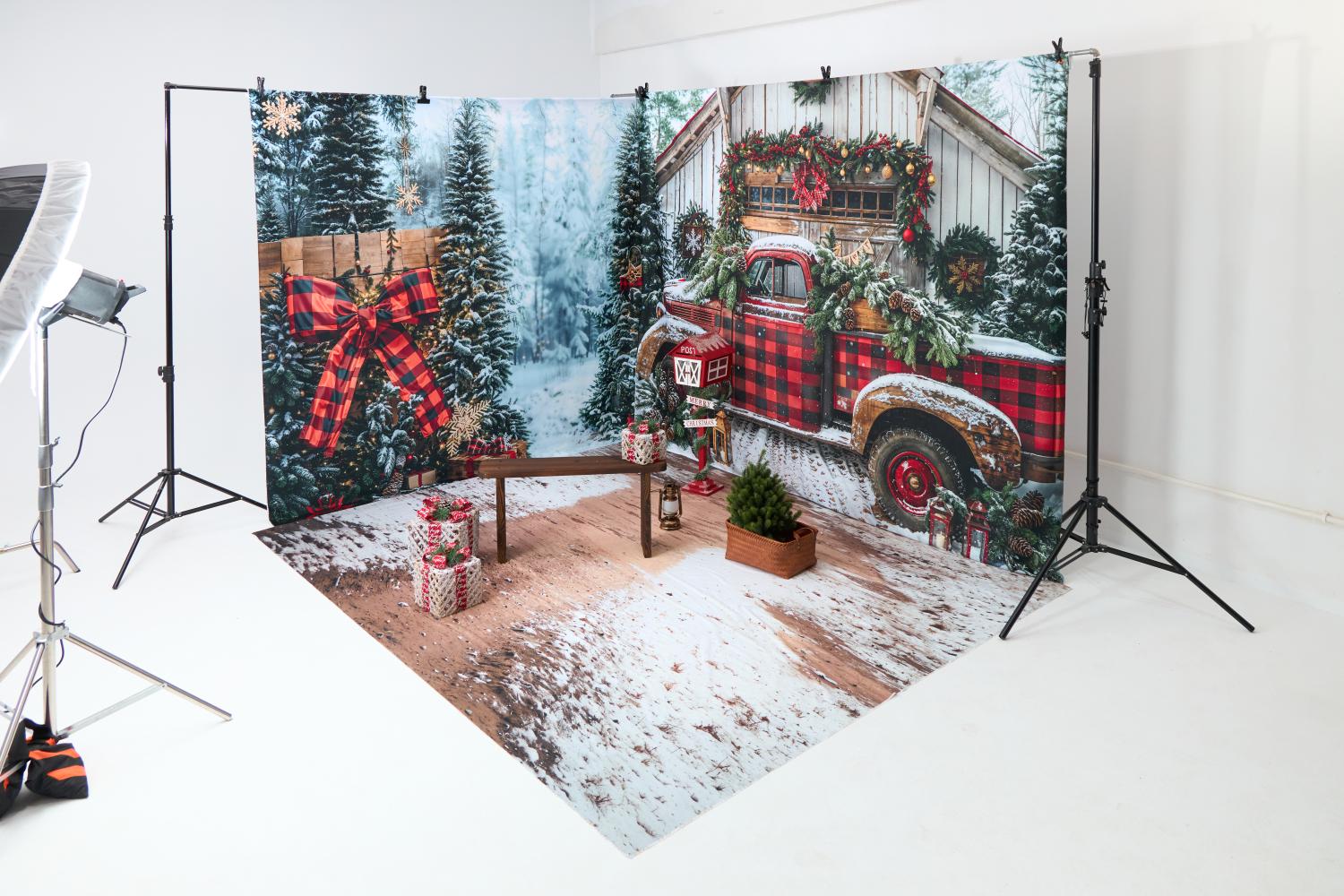 Kate Banc en Bois Marron Kit Accessoires - Kate Backdrop FR