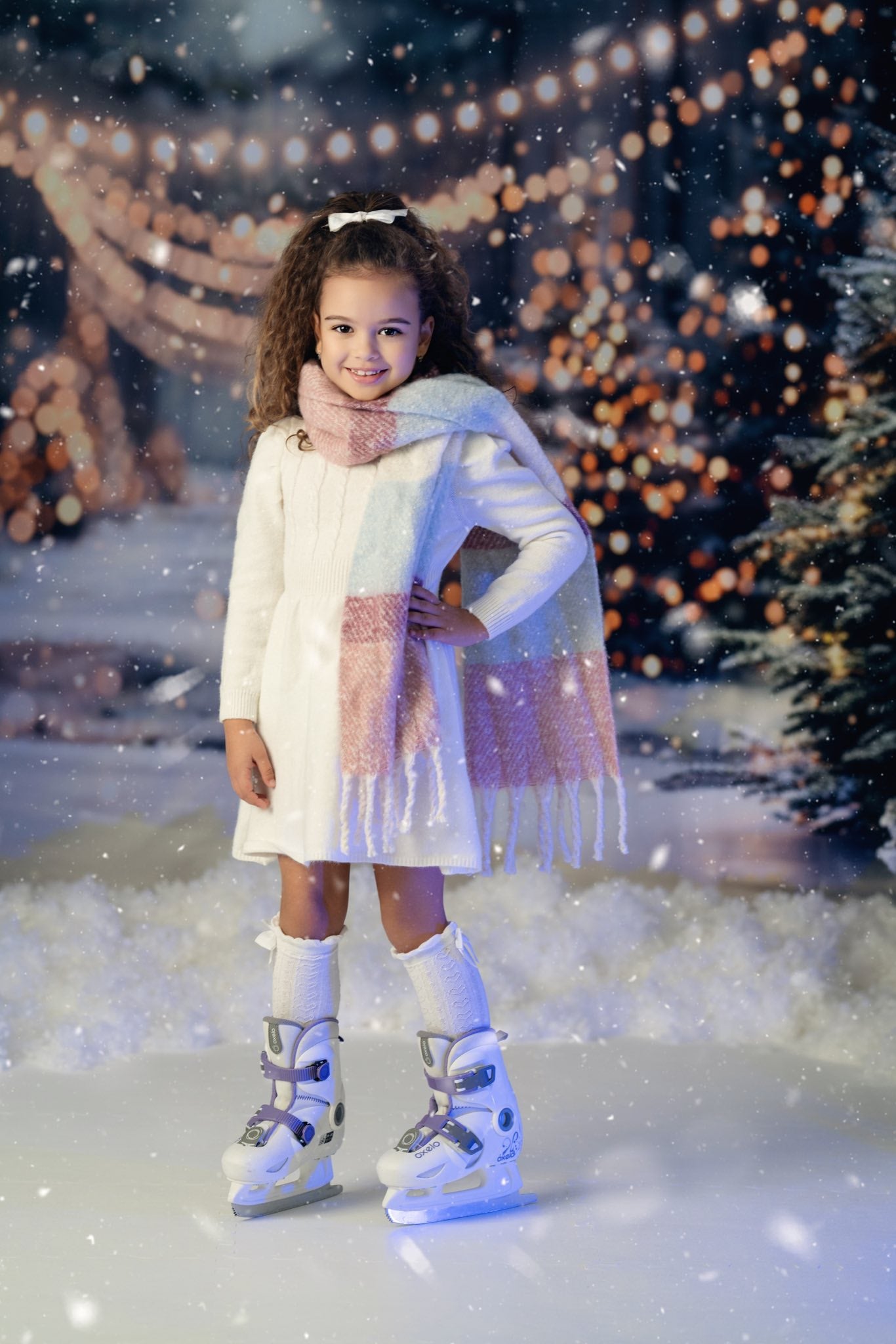 Kate Hiver Noël Extérieur Forêt Neige Lumière Toile de fond conçue par Emetselch - Kate Backdrop FR