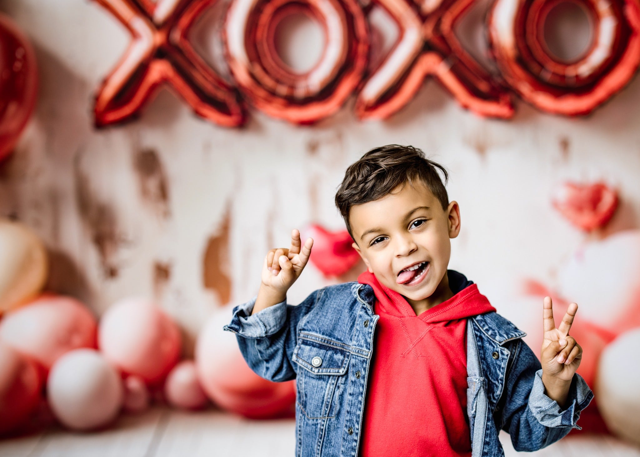 Kate Saint Valentin Ballons XOXO Cœur Toile de fond conçue par Emetselch - Kate Backdrop FR