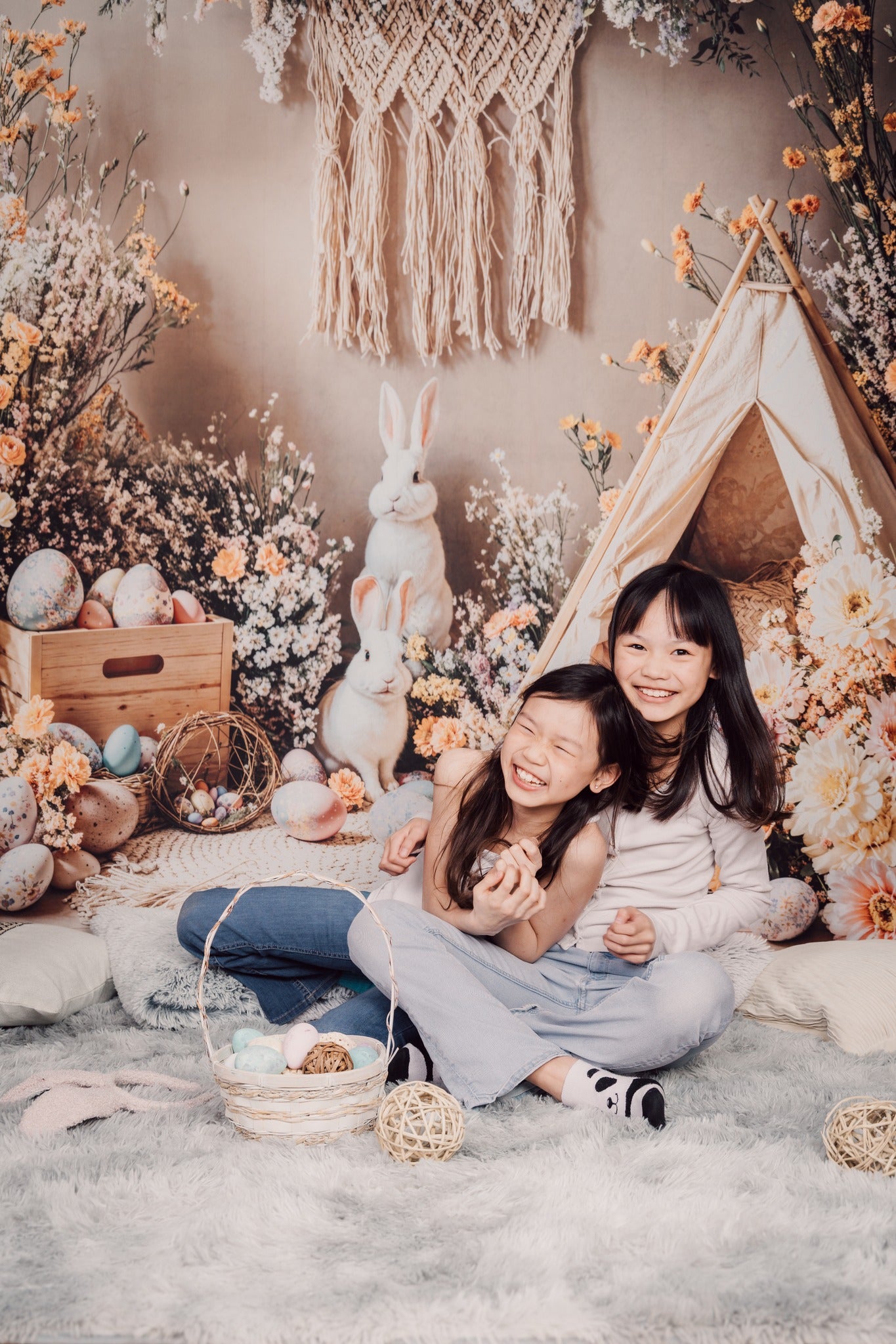 Kate Pâques Lapin Bohème Floral Œufs Tente Toile de fond conçue par Emetselch - Kate Backdrop FR