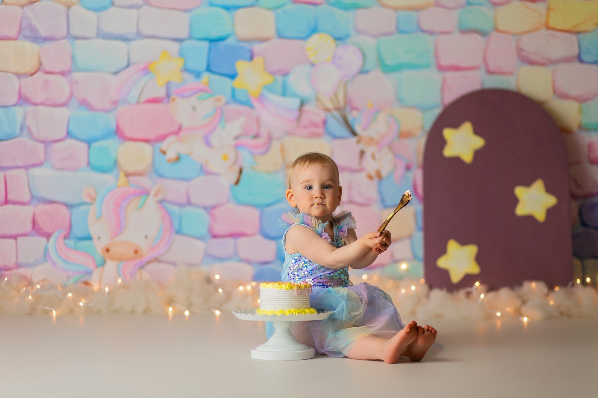 Kate Pastel Pierre Mur de briques Toile de fond conçue par Mini MakeBelieve - Kate Backdrop FR