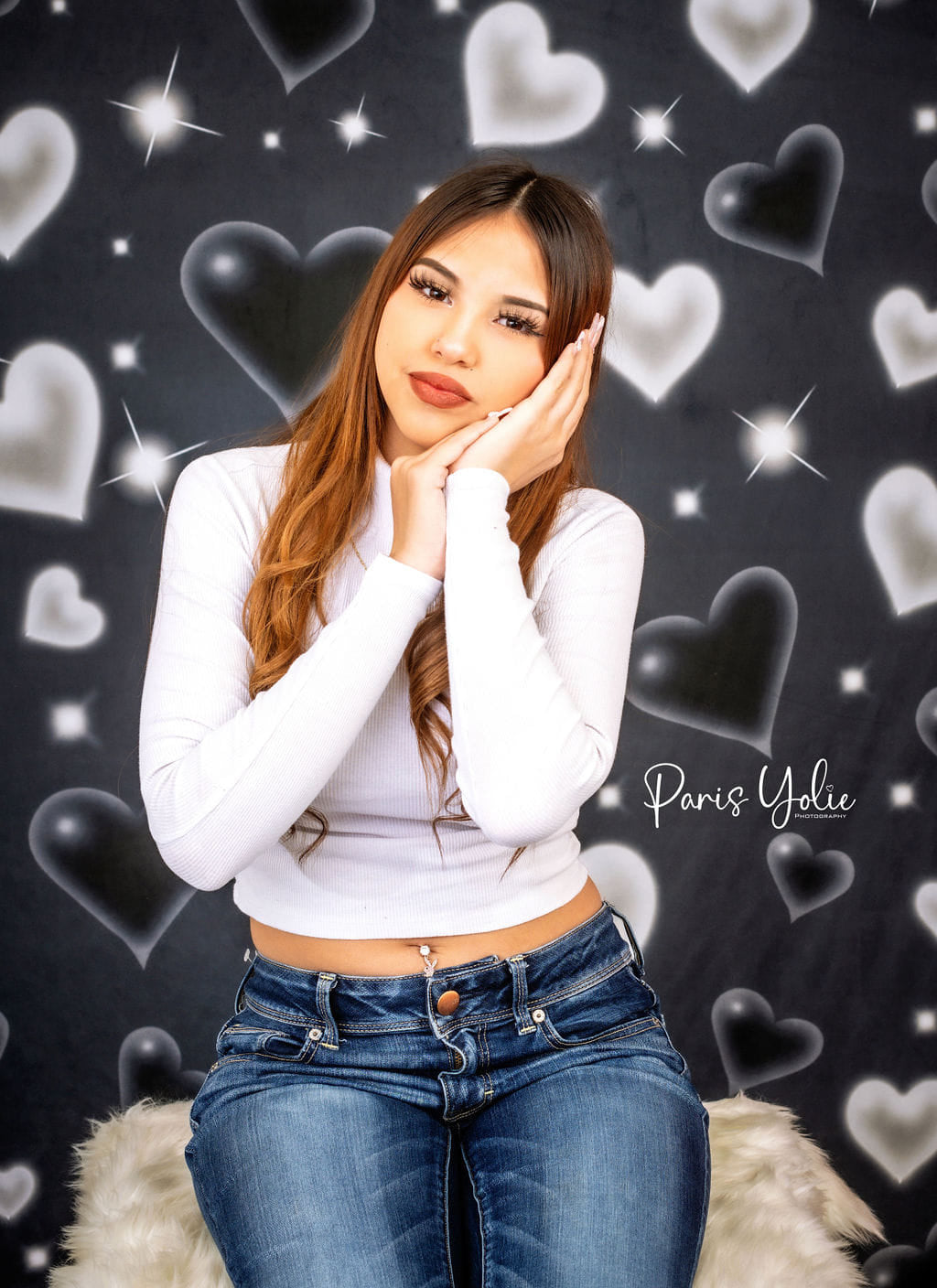 Kate Saint-Valentin Amour Noir Portrait Toile de fond pour la photographie - Kate Backdrop FR