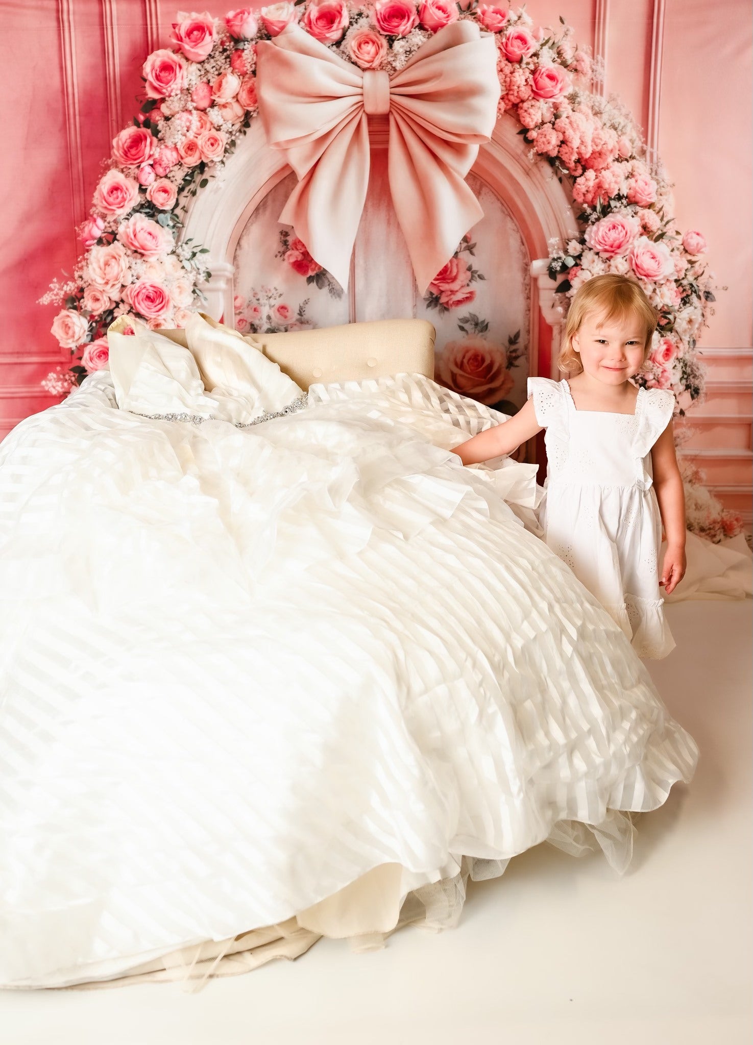 Kate Fleur Arche Rose Nœud Roses Toile de fond conçue par Emetselch - Kate Backdrop FR