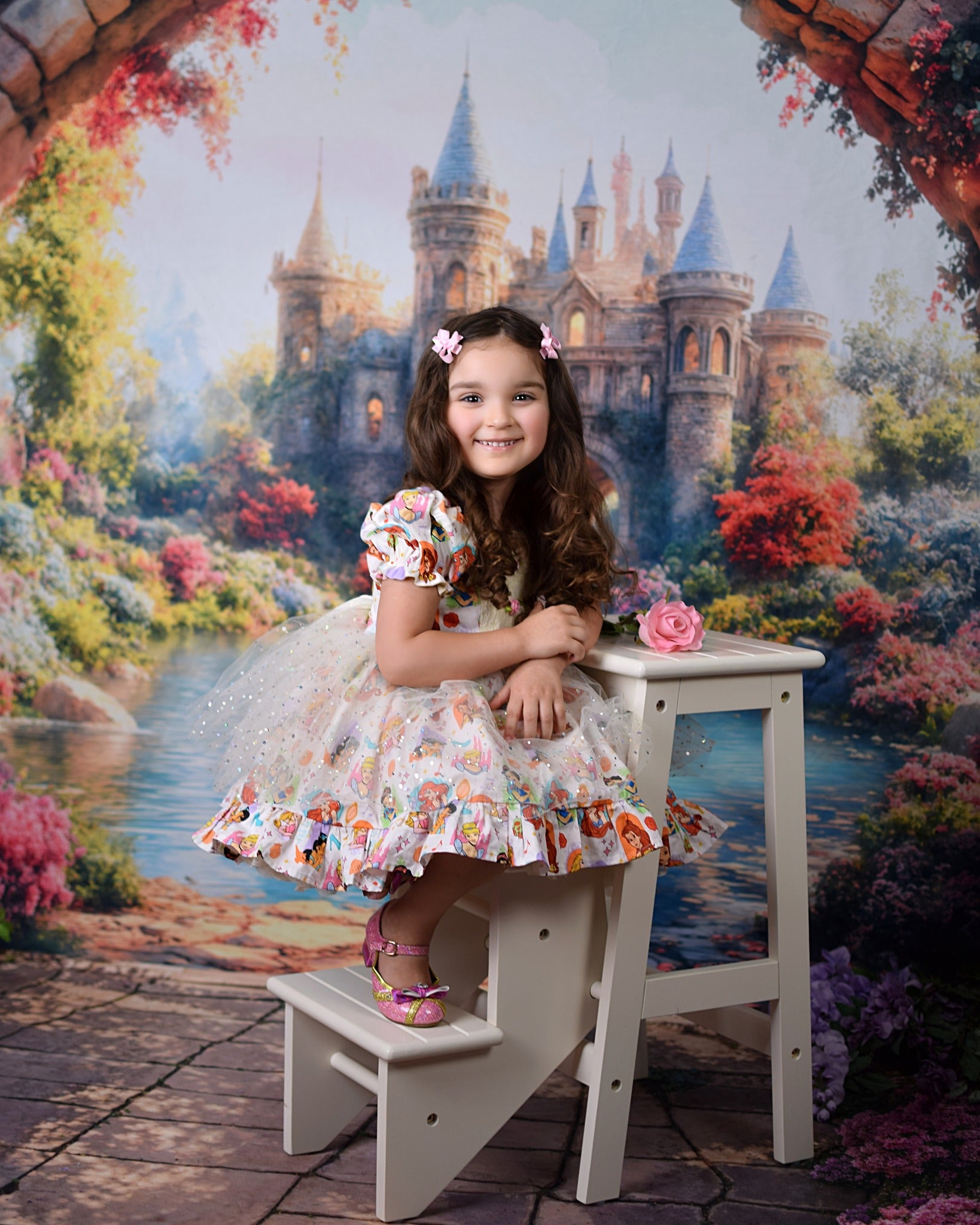 Kate Conte de fées Château Arche Jardin Toile de fond conçue par Emetselch - Kate Backdrop FR